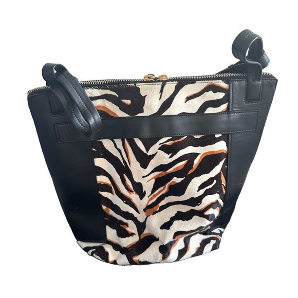 BALENCIAGA Limited Bergdorf Goodman 111th Aniv Zebra CalfHair Kendall Bucket Bag - Picture 6 of 16